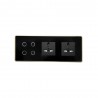 Wifi 4 Channel Touch Switch Panel with 2 socket fits in 6/8 module box