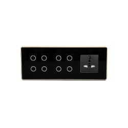 Wifi 8 Channel Touch Switch Panel with 1 socket fits in 6/8 module box