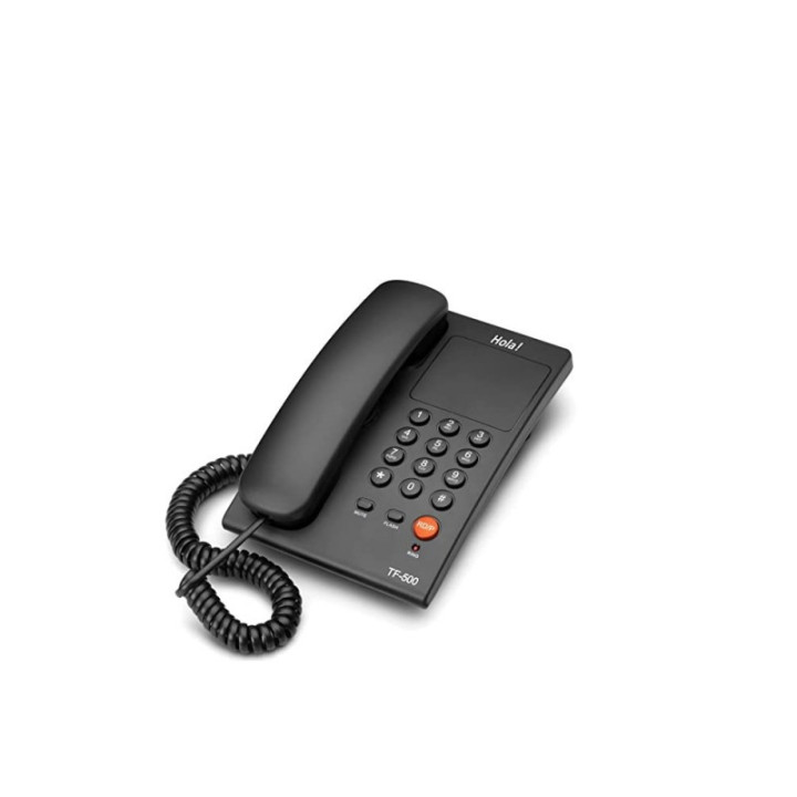 BASIC CORDED LANDLINE PHONE FOR INTERCOM AND EPABX DESK & WALL MOUNTABLE, MUTE/PAUSE/FLASH/REDIAL FUNCTION (BLACK)