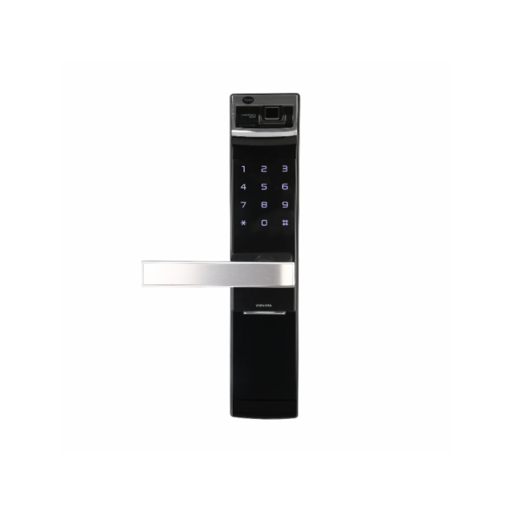 FINGERPRINT, PIN CODE, RFID CARD, MECHANICAL KEY, BLUETOOTH MODULE INSIDE, WITH HANDLE LOCK